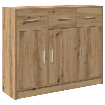 Sidetable Eikenlook 91cm | B-keuze | OP=OP, Zo goed als nieuw, Overige houtsoorten, Met deur(en), 50 tot 100 cm