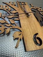 Houten wandklok specht in boom, Verzenden