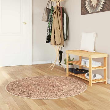 vidaXL Vloerkleedloper MARSA Bruin 120 x 120 cm Polyester en, Verzenden, Nieuw, Geel