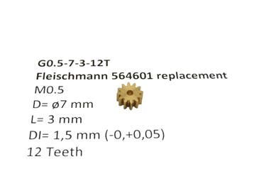 micromotor G0.5-7-3-12T tandwiel voor Fleischmann, Overige merken, Gelijkstroom, Verzenden, Overige typen