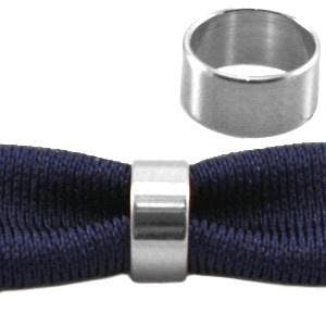 1x DQ metaal schuiver ring Antiek zilver 3x6 mm (Ø 8mm) (.., Ophalen of Verzenden, Nieuw, Draad
