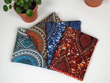 4 Fat quarters - Blauw Multicolor mix Quiltstoffen / Patchwo, Hobby en Vrije tijd, Stoffen en Lappen, Ophalen of Verzenden, Nieuw