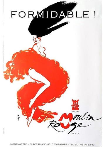 René Gruau - Poster Originale Bal du Moulin Rouge - RENÉ
