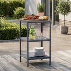 Bijzettafel Bolognano voor buiten 92x50x50 cm donkergrijs en, Huis en Inrichting, Tafels | Bijzettafels, Verzenden, Nieuw