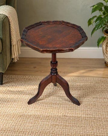 Klassieke houten bijzettafel – Pie-Crust tafelblad –, Antiek en Kunst