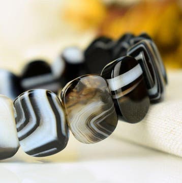 Onyx, bandagaat - Edelsteenkwaliteit - Prachtige motieven -