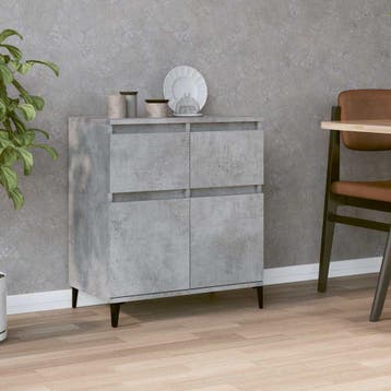 vidaXL Dressoir 60x35x70 cm bewerkt hout betongrijs, Verzenden, Nieuw, Overige houtsoorten, Minder dan 50 cm