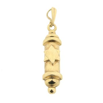 Vintage gouden Mezoeza hanger (Hanger of bedel), Ophalen of Verzenden, Gebruikt, Goud, Overige merken