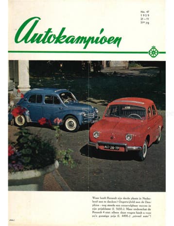 1959 AUTOKAMPIOEN MAGAZINE 47 NEDERLANDS, Nieuw, Author