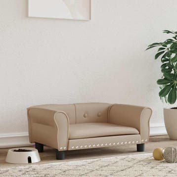 vidaXL Hondenmand 70x45x30 cm kunstleer cappuccinokleurig, Dieren en Toebehoren, Verzenden, Nieuw