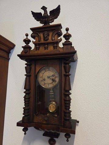 Wandklok - Hout - 1930-1940 - Antieke regulateur, Antiek en Kunst
