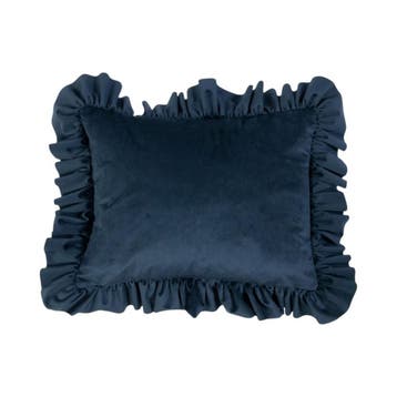 kussen fluweel rouche navy 35x45cm, Verzenden, Nieuw