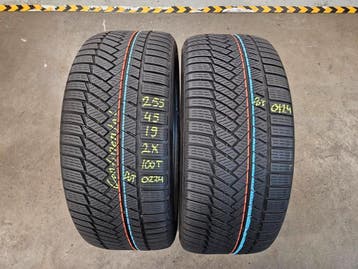 255/45/19 100T CONTINENTAL WINTERBANDEN 6,5MM PROFIEL 2X, Gebruikt, 255 mm, Winterbanden, Band(en)