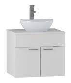 Wastafelkast Colorado 60 x 46 x 52 cm - Mat Wit - Badmeubel, Verzenden, Nieuw, Wastafelkast