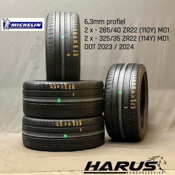 285/40/22 325/35/22 Michelin zomerbanden 6,3mm profiel 4X, Gebruikt, 325 mm, Overige maten, Ophalen of Verzenden