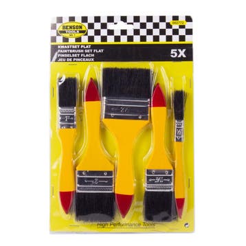 Benson Verfkwast set plat - 5 maten - blisterverpakking -..., Doe-het-zelf en Verbouw, Schildersmaterialen, Ophalen of Verzenden