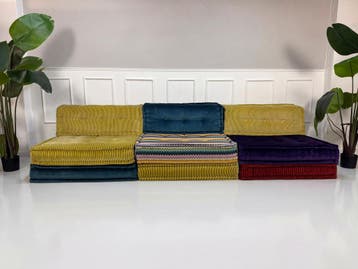 Roche Bobois Mah Jong Sofa Stof 3-zits handgemaakt MahJong B, Driepersoons, Ophalen of Verzenden, Zo goed als nieuw, Rechte bank