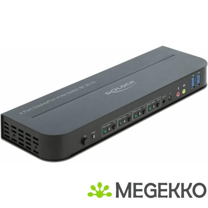 Delock 11484 DisplayPort 1.4 KVM-switch 8K 30 Hz met USB 3.0, Computers en Software, Netwerk switches, Nieuw, Verzenden