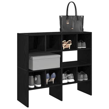 vidaXL Schoenenrekken 2 st stapelbaar 89,5x30x40 cm zwart, Verzenden, Nieuw
