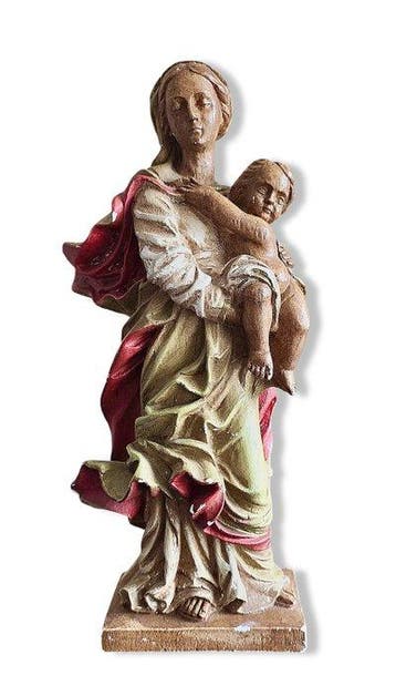 Beeld - Maagd met Kind - 41 cm - Gips - 1920-1930, Antiek en Kunst