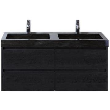Dante Badmeubelset 120 cm - Black Oak - Wastafel Hardsteen, Ophalen of Verzenden, Nieuw