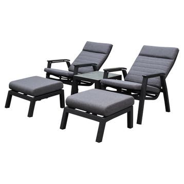 Monaco lounge balkonset 5 delig verstelbaar antraciet, Ophalen of Verzenden, Nieuw, Aluminium