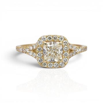 Zonder minimumprijs - Ring - 18 karaat Geel goud - 1.29ct., Nieuw