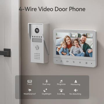 TMEZON 4-Draads Videofoon Intercom Systeem met 7" Kleurendis, Verzenden, Nieuw