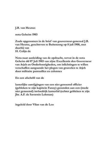 nota Geheim 1903 en de Atjeh-rel in 1908, Boeken, Ophalen of Verzenden, Nieuw