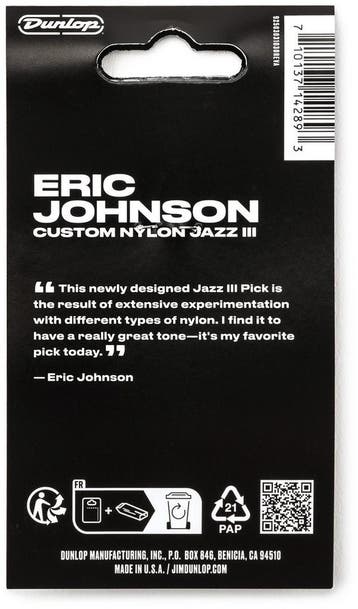 Jim Dunlop 407-138EJ Eric Johnson Nylon Jazz III - 1.38 mm, Muziek en Instrumenten, Ophalen of Verzenden, Nieuw, Elektrische gitaar