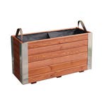 Plantenbak met Aluminium Hoekstrips en Worteldoek Bruin 80 x, Verzenden, Nieuw, Rechthoekig, Tuin