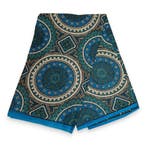 Afrikaanse wax print stof - Blauw en Petrol Sacred Circle Pa, Ophalen of Verzenden, Nieuw