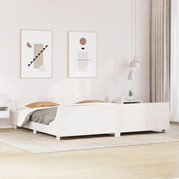 vidaXL Bedframe zonder matras massief grenenhout wit 180x200, Eenpersoons, Verzenden, Wit, Nieuw