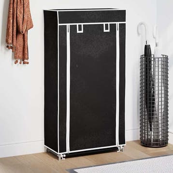 vidaXL Schoenenkast met hoes 58x28x106 stof zwart, Verzenden, Nieuw