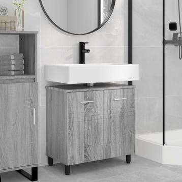 vidaXL Badkamer Waskom Grijs Sonoma 60 x 35 x 60 cm Bewerkt, Verzenden, Nieuw