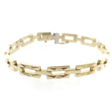 Gouden Bismarck schakel armband (Schakelarmband), Ophalen of Verzenden, Gebruikt, Goud, Goud