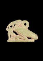 Oude Egypte, late periode Groene faïence Amulet van Thoth, Antiek en Kunst
