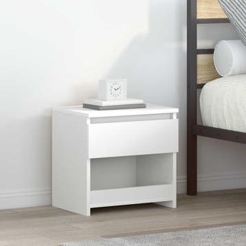 vidaXL Nachtkastje 40x30x39 cm bewerkt hout wit, Huis en Inrichting, Minder dan 45 cm, Verzenden, Nieuw, Minder dan 55 cm