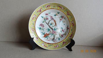 Bord - Porselein - Chinees - Vogels, Antiek en Kunst