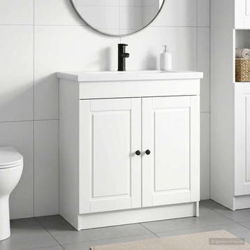 vidaXL Badkamermeubelset Hoogglans Wit 78,5 x 37,5 x 81 cm, Verzenden, Nieuw