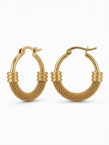 Goud-Stijl Vergulde Vintage Cirkel Hoop Oorbellen, Overige materialen, Hangers, Nieuw, Ophalen of Verzenden