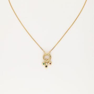 Ketting met hanger - 14 karaat Geel goud Diamant, Sieraden, Tassen en Uiterlijk, Antieke sieraden