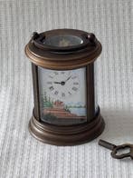 Rijtuigklok/ Carriage klok - Antiek Brons/ Ruitjes met