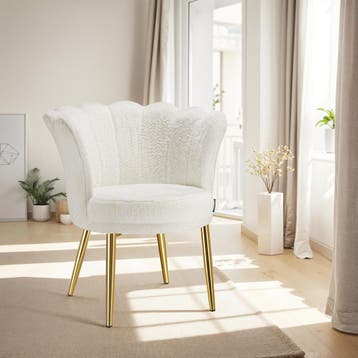 Fauteuil Stella, dikke vulling, 67x64x76cm - Imitatiebond cr, Huis en Inrichting, Stoelen, Verzenden, Nieuw