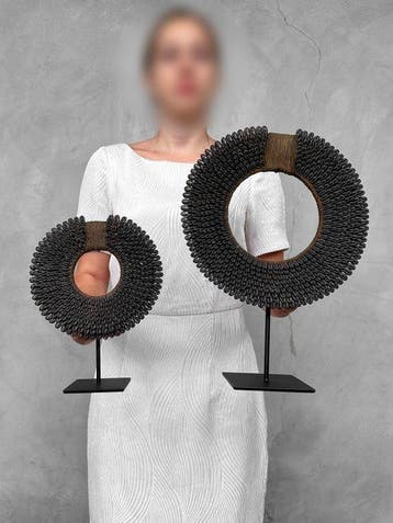 Decoratief ornament - NO RESERVE PRICE - Pair of Black/Dark