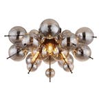 Plafondlamp UDO ø55CM  E14 Matt zwart 3-Lichts Smoked, Ophalen of Verzenden, Nieuw, Metaal