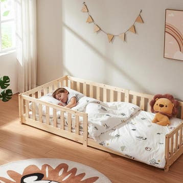 Kinderbed Tanna 90x200 cm naturel [en.casa], Verzenden, Nieuw