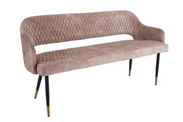 Design bank PARIS 160cm grijs fluwelen rugleuning gouden, Ophalen of Verzenden, Nieuw