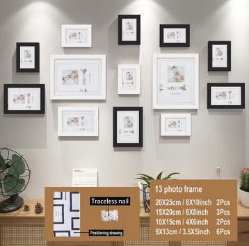 13-Delige Houten Fotolijst Set – Wandcollage Frames Decor, Verzenden, Nieuw