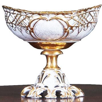 Groot tafel stuk of Piece de Milieu wit porselein met goud b, Ophalen of Verzenden